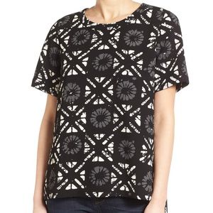 Madewell batik grid shortsleeve button back shirt